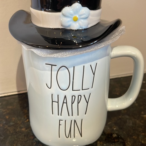 Rae Dunn - JOLLY HAPPY FUN - mug with topper - Picture 2 of 3